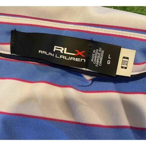 Ralph Lauren shirt mens large golf polo performance lightweight blue red white T - Picture 2 of 11
